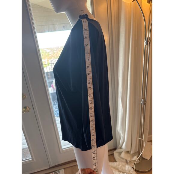 Valerie Stevens Women’s Button Front Tie Hem Blouse Navy Blue Size M - Picture 4 of 7